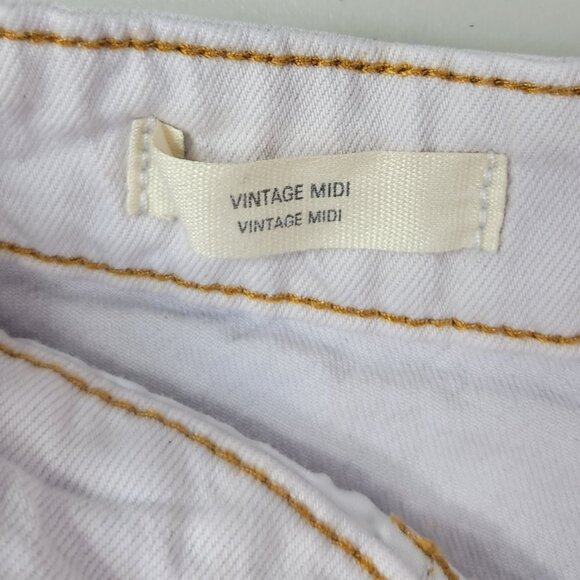 Universal Thread Vintage Midi Denim Shorts Blue Light Acid Wash SZ 0 25R Cut Off - Picture 7 of 9